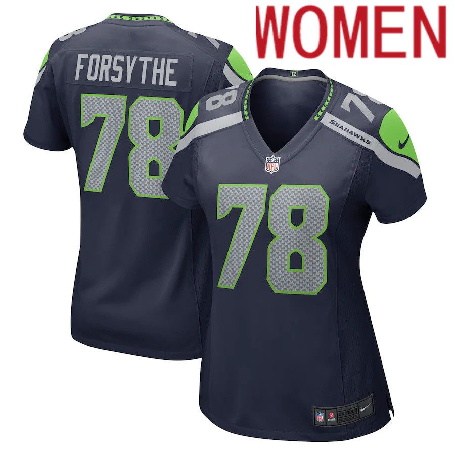 Women Seattle Seahawks #78 Stone Forsythe Nike College Navy Game NFL Jersey->women nfl jersey->Women Jersey